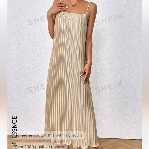 shein cream long flowy dress - Picture 3 of 3